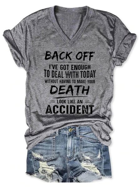 

I've Got Enough To Deal With V Neck Shirts & Tops, Gray, T-shirts