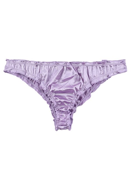 

Soft Super Stretch Satin Low Waist Briefs Plus Size, Color4, Panties
