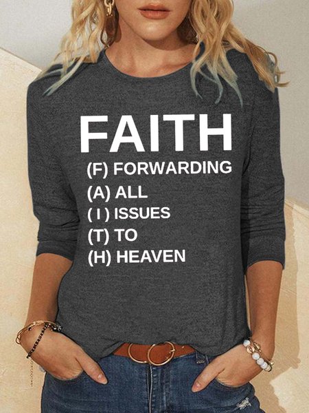 

Faith Women's Long Sleeve Shirt, Gray, Long sleeves