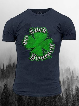

Casual 3d Digital St. Patrick's Day Clover Print T-Shirt, T-shirt