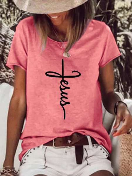 

Jesus Women's Short sleeve tops, Red, T-shirts