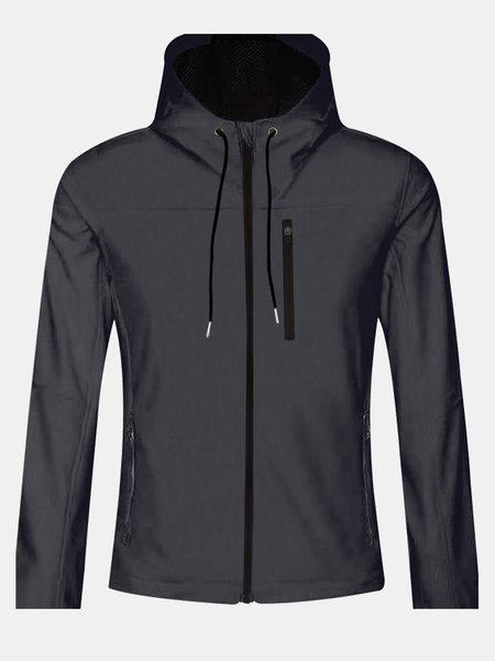 

Men's Cardigan Hooded Running Fitness Sports Jacket, Deep gray, Outerwear