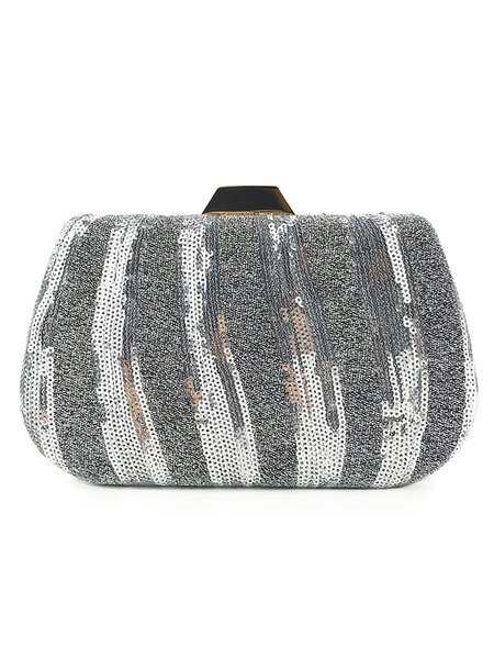 

Sequin Clutch Evening Bag, Silver, Clutches