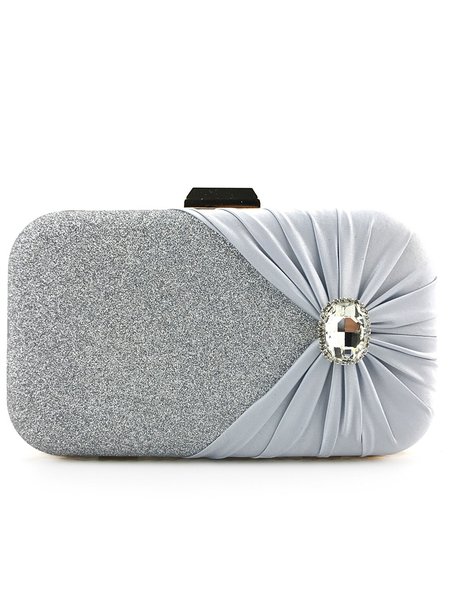 

Diamond Clutch Party Dinner Bag, Silver, Clutches