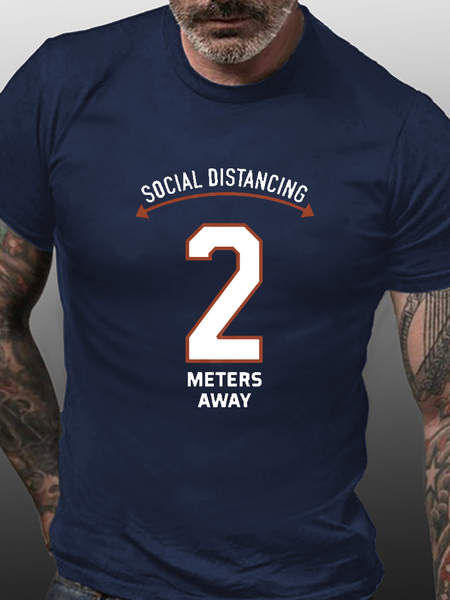 

Social Distance 2 Meters Away Omicron Covid Short sleeve T-shirt, Purplish blue, T-shirts
