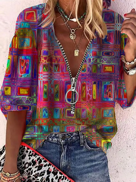 

Cotton Blends Vacation Shirts & Tops, Rose red, Shirts & Blouses