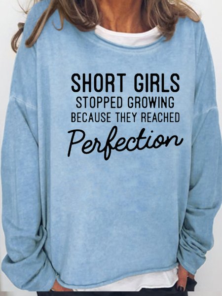 

Short Girl Funny Letter Printed Sweatershirt, Light blue, Hoodies&Sweatshirts