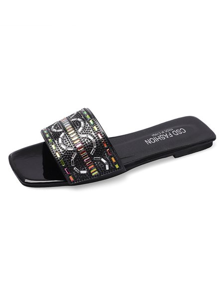 

Bohemian Exotic Diamond Slipper, Black, Slippers