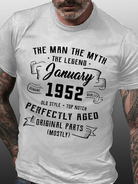 

Man Myth Legend January 1952 70th Birthday Gift 70 Years Old T-Shirt, White, T-shirts