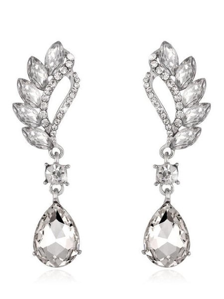 

Water Drop Crystal Earrings, White, Earrings