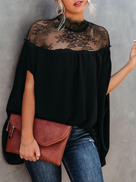

Loosen Elegant Solid Top, Black, Tops