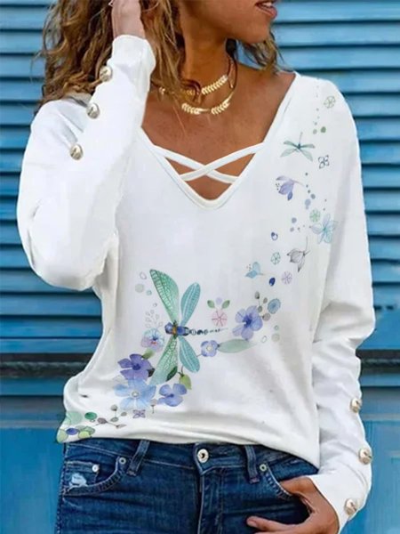 

Cotton Blends Dragonfly Shirts & Tops, White, T-Shirts