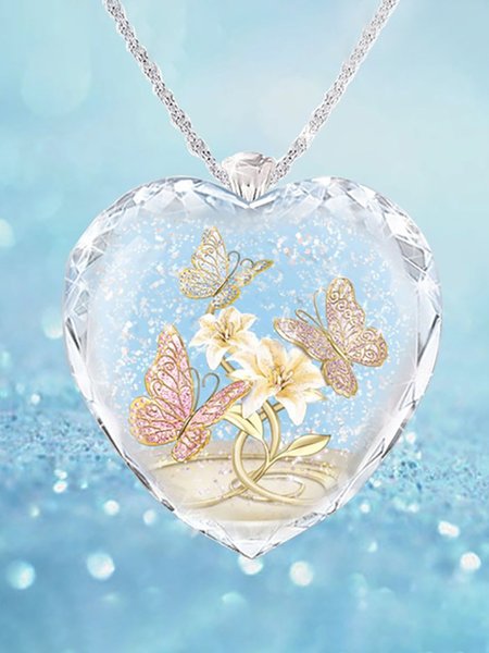 

Crystal Butterfly Necklace, As picture, Necklaces