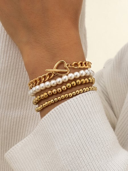 

Pearl Beaded Bracelet, As picture, Bracelets