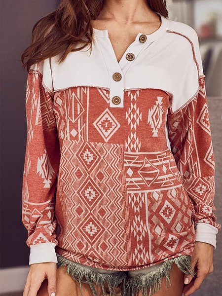 

Loosen West Styles/Cows Buttoned Shirts & Tops, Orange, Long sleeve tops