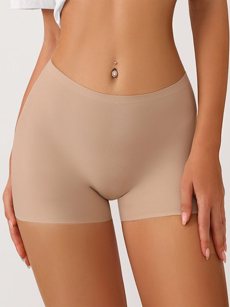 

Ice Silk Breathable Non-rolling Seamless Abdomen Safety Pants, Nude, Panties