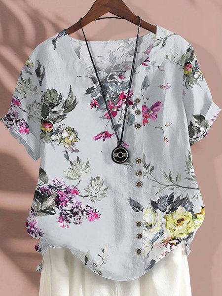 

Loosen Floral Vacation Shirts & Tops, Multicolor, T-Shirts