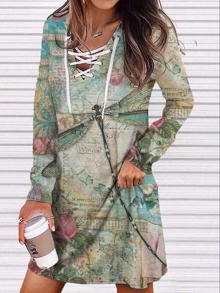 

Cotton Blends Loosen Casual Dresses, Multicolor, Casual Dresses