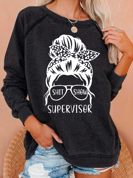 

Shit Show Supervisor Funny Casual Sweatshirt, Black, Hoodies&Sweatshirts