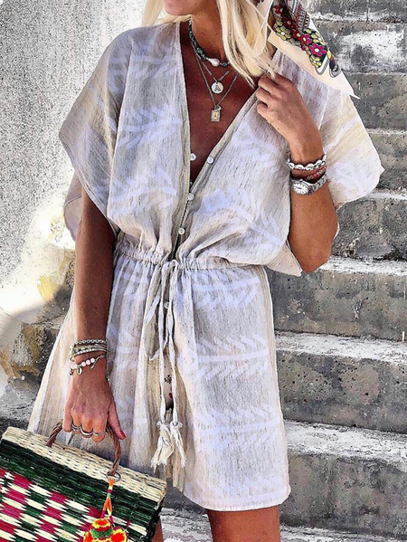 

Plus size Holiday Boho Dresses, As picture, Mini Dresses