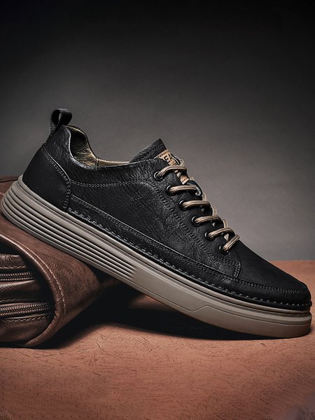 

Men's Low-top Breathable All-match Flats, Black-brown, Shoes