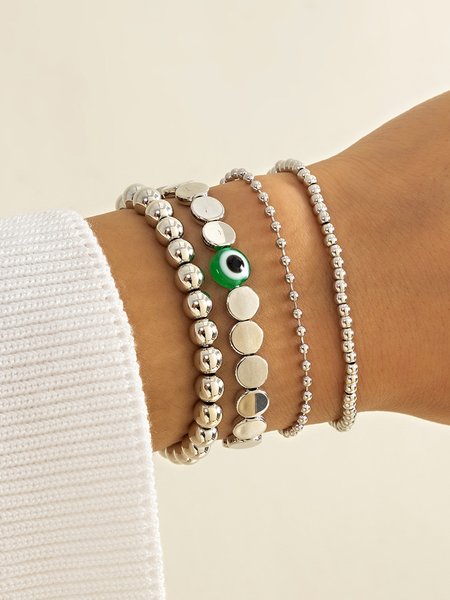 

Ethnic Beaded Bracelet, Silver, Bracelets
