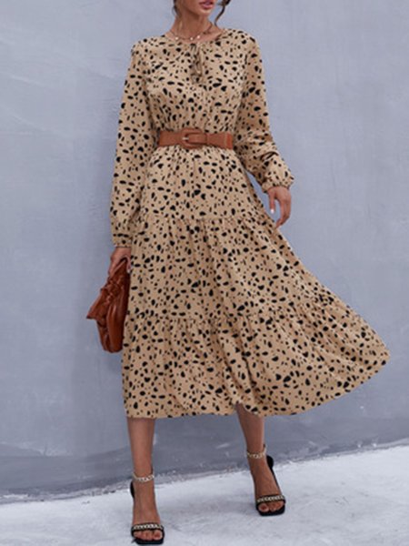 

Regular Fit Vacation Dresses, Khaki, Maxi Dresses