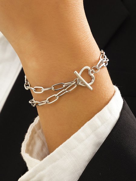 

Metal Chain Bracelet, Silver, Bracelets