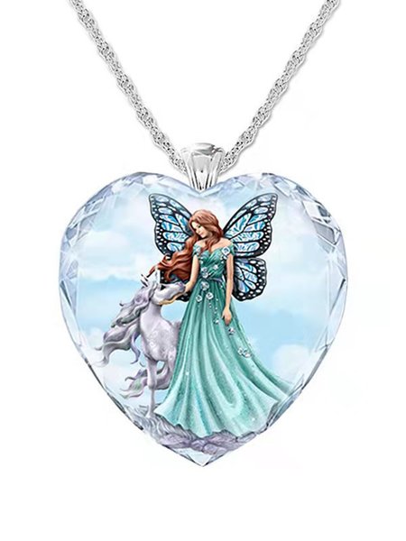 

Crystal Girl Unicorn Necklace, As picture, Necklaces