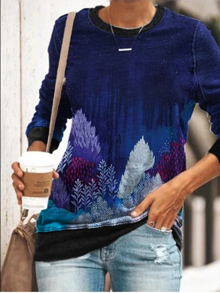

Crew Neck Regular Fit Casual Shirts & Tops, Blue, Hoodies & Sweatshirts