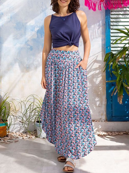 

Boho Cotton Blends Suits Sexy Tanks, Purple, Maxi Dresses
