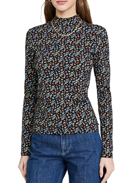 

Casual Printed Crew Neck Shirts & Tops, Blue, Long sleeve tops