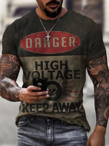 

Casual Sports 3D Digital Text Print T-Shirt, Color2, T-shirt
