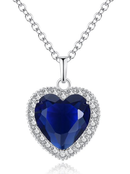 Heart Of The Ocean Crystal Necklace, Blue, Necklaces