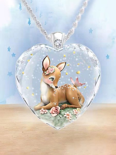 

Crystal Fawn Necklace, As picture, Necklaces