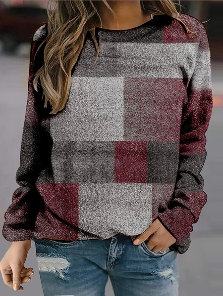 

Regular Fit Casual Geometric Sweatershirt, Red, Sweatshirts & Hoodies