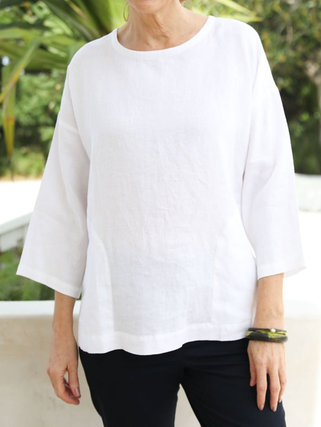 

Casual Plain Shirts & Tops, White, Tops