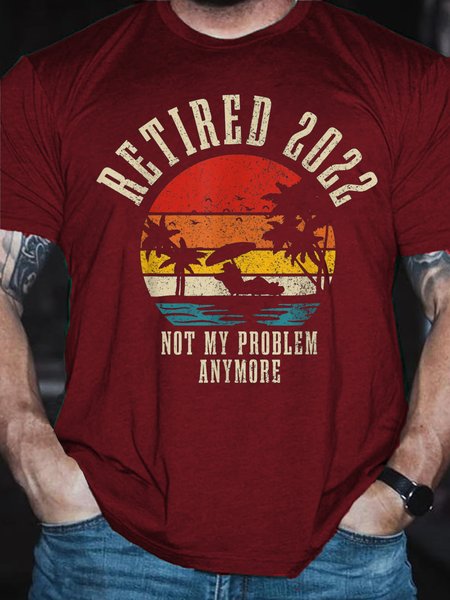 

Retired 2022 Not My Problem Anymore Funny Vintage Short sleeve T-shirt, Red, T-shirts