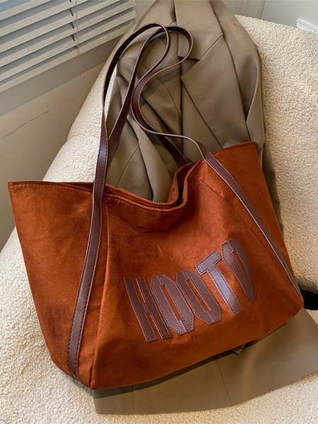 

Monogram Large Capacity Distressed Canvas Bucket Bag Tote Bag, Caramel, Bags