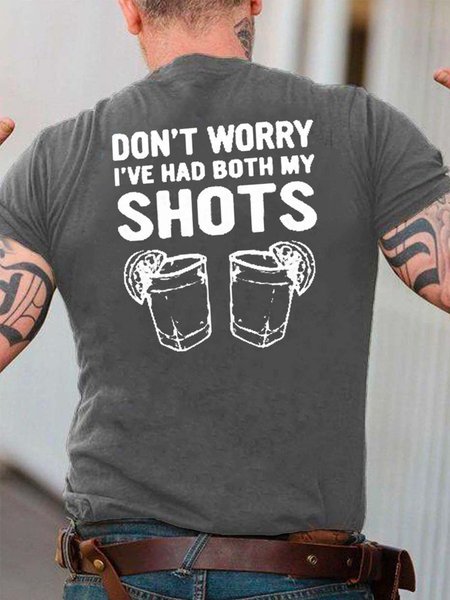 

Don't Worry I've Had Both My Shots Crew Neck Short Sleeve Short sleeve T-shirt, Deep gray, T-shirts