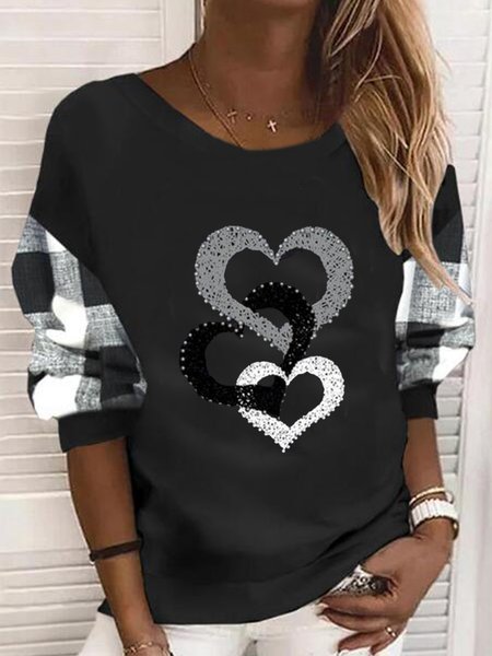 

Loosen Cotton Blends Sweatshirt, Black, Hoodies & Sweatshirts