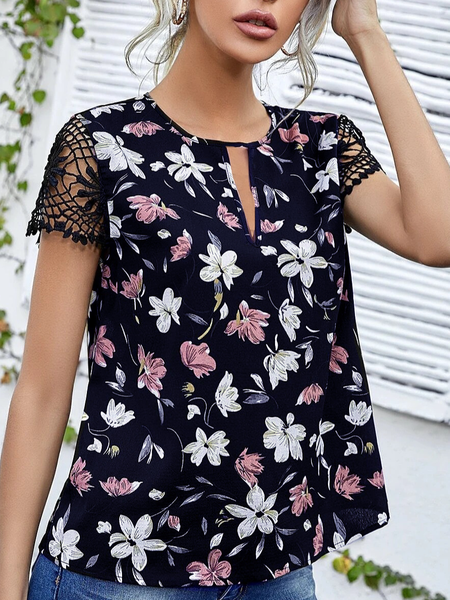 

Casual Floral Shirts & Tops, Color3, T-Shirts