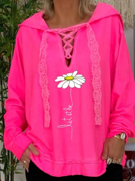 

Loosen Casual Long Sleeve Sweatshirt, Rose red, Hoodies & Sweatshirts