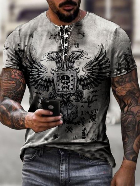 Casual Sports 3D Digital Print Medieval Graphic T-Shirt, As picture, T-shirt