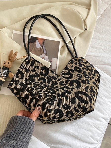

Shoulder Bag Checkerboard Plaid Commuter Casual Child Mother Bag Shoulder Bag, Leopard, Bags