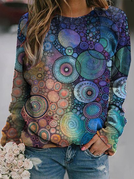 

Casual Ombre Long Sleeve T-shirt, Multicolor, Long sleeve tops