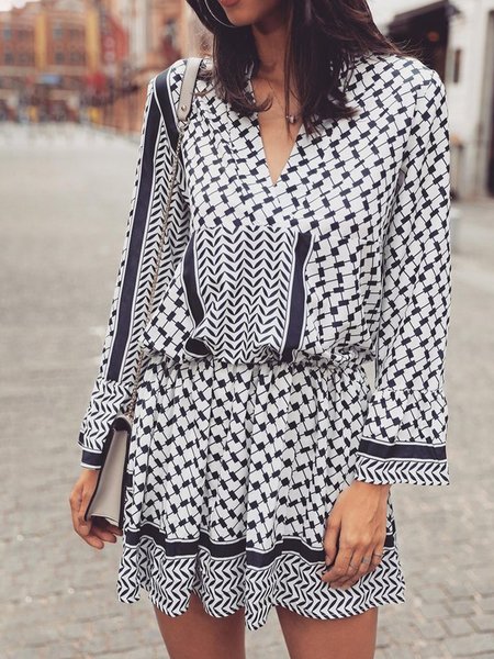 

New arrivals designer comfort dresses in geometric print, Multicolor, Casual Dresses