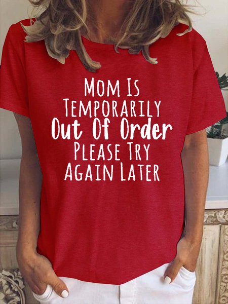 Funny Mom is Temporarily Short sleeve tops, Red, T-shirts