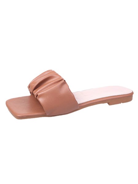 

Plain Pleated Slipper, Brown, Women Shoes>>Women's Shoes>>Women sandals Slippers