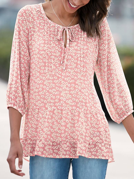 

Plus size Floral Casual Shirts & Tops, Pink, Tops